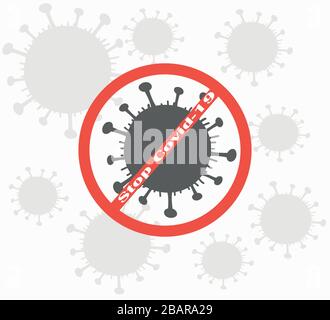 Coronavirus stop icon vector - world coronavirus pandemic Stock Vector