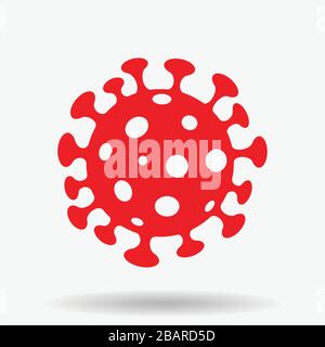 Illustration of Simplistic Red Coronavirus Icon Stock Vector