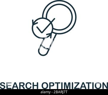Search Optimization icon from seo collection. Simple line Search Optimization icon for templates, web design and infographics Stock Vector