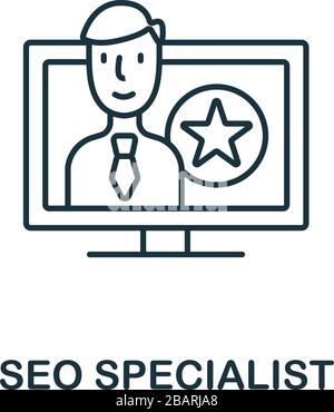 Seo Specialist icon from seo collection. Simple line Seo Specialist icon for templates, web design and infographics Stock Vector