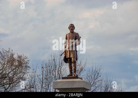Ambrose Powell (AP) Hill statue in Richmond, Virginia on Laburnum Avenue. AP Hill was a confederate generate during the Civil War in the United States Stock Photo