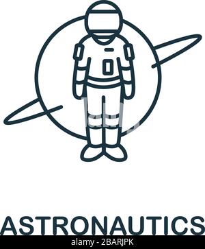 Astronautics icon from science collection. Simple line element Astronautics symbol for templates, web design and infographics Stock Vector