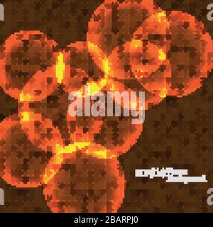 Vector orange bubbles background squares. Stock Vector