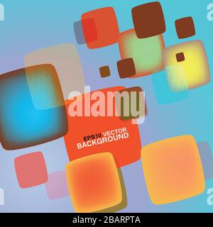 Vector bright squares with round corners white background Stock Vector