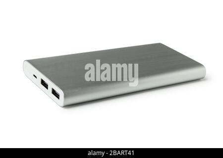 External battery for mobile devices isolated on white Stock Photo