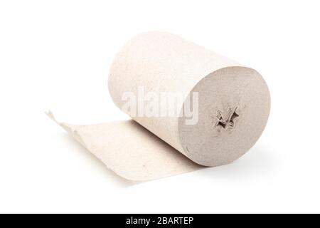 Roll of toilet paper isolated on white background Stock Photo