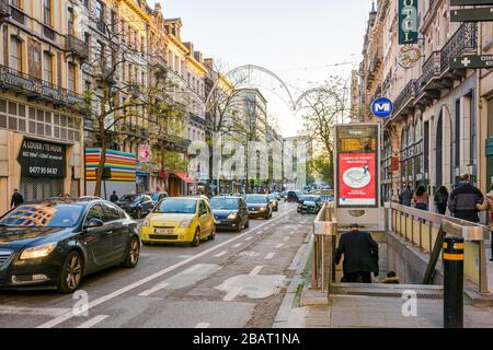 Brussels Business district, Brussels Capital Region / Belgium - december 30,2019: the streets of central brussels during the holiday season Stock Photo