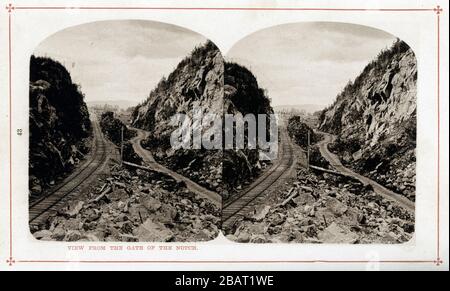 View From the Gate of the Notch, White Mountains, N.H., by Bierstadt Brothers, 1876 Stock Photo