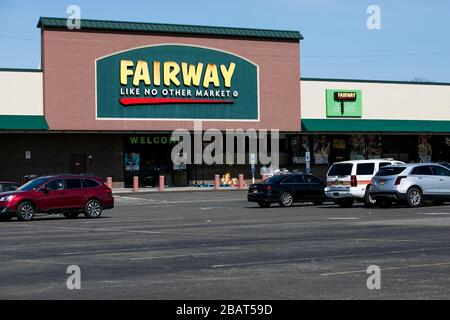 A logo sign outside of a Fairway Market retail grocery store location in Woodland Park, New Jersey, on March 23, 2020. Stock Photo