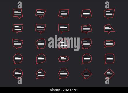 Set of Chat bubble icon, Typing icon, comment sign symbol Stock Vector