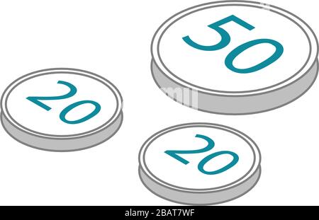 3D vector of coins Stock Vector
