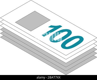3D vector of bank notes Stock Vector