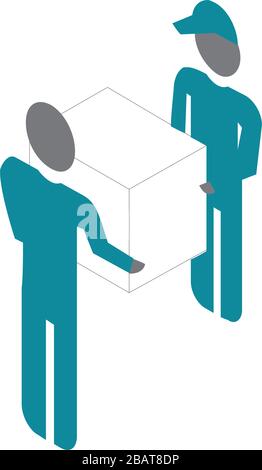 3D vector of postman delivery Stock Vector