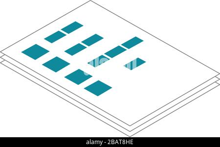 3D vector of office papers Stock Vector