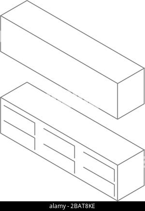 3D vector of a sideboard Stock Vector