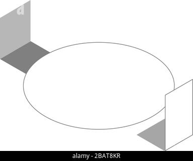 3D vector of round table with chairs Stock Vector