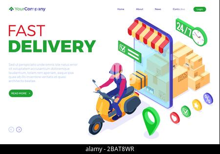 online order package delivery service Stock Vector
