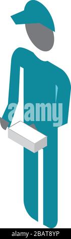3D vector of postman delivery Stock Vector