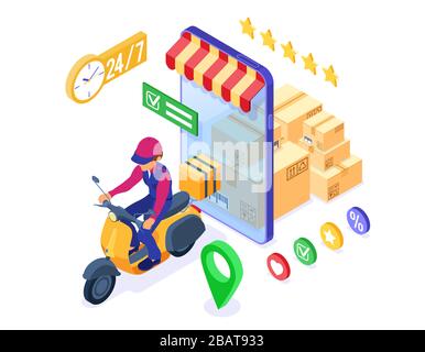 online order package delivery service Stock Vector