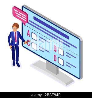 Online distance education from home Stock Vector