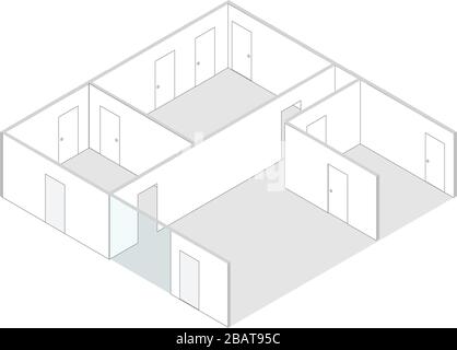 3D vector of a floor in a building Stock Vector
