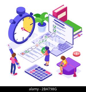 Online survey or exam test form Stock Vector