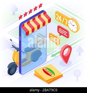 online food order package delivery service Stock Vector