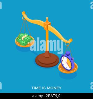 time or money choice concept Stock Vector
