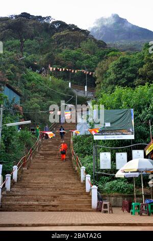 Sri Lanka, Adam’s peak, pilgrimage route to the summit Stock Photo