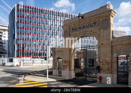 Boulogne Billancourt. Old Renault factory wall Stock Photo
