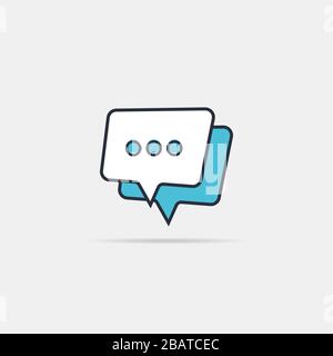 Typing in a chat bubble icon, comment sign symbol Stock Vector