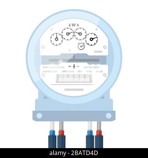 Electricity supply meter, electric meter icon, analog counter Stock Vector
