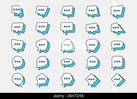 Set of Chat bubble icon, Typing icon, comment sign symbol, Stock Vector