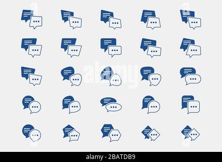 Set of Chat bubble icon, Typing icon, comment sign symbol, Stock Vector