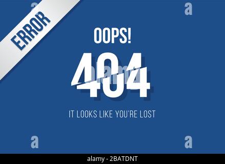 404 Error, Page not found template, Website maintenance error Stock Vector