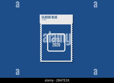 Classic Blue color of the Year 2020, Trendy color of 2020, Swatch of blue color. Stock Vector