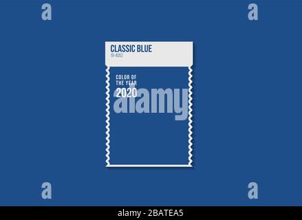 Classic Blue color of the Year 2020, Trendy color of 2020, Swatch of blue color. Stock Vector