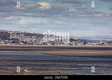 Swansea Bay as seen from the village of Mumbles, Wales, UK. Sunday 29 March 2020 Stock Photo