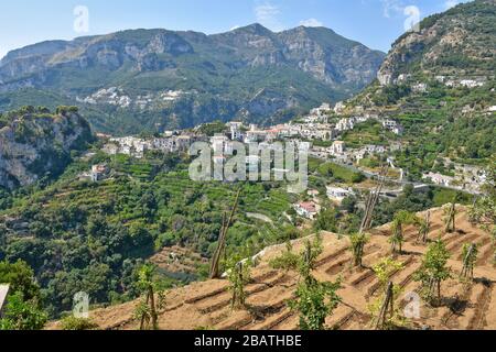 Panoramic view of Ravello, a town on the Amalfi coast Stock Photo
