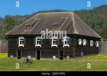 Kuskov House, Fort Ross State Historic Park, California Stock Photo