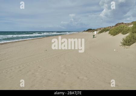 Cabopino Beach, Marbella, Costa del Sol, Andalusia, Spain. Stock Photo