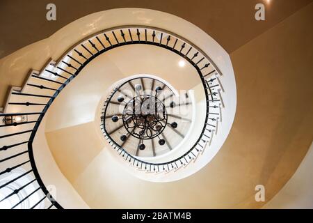 Architectural view of a spiral staircase Stock Photo