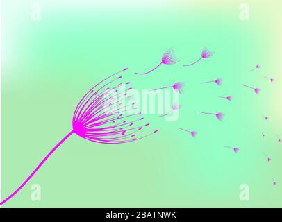Dandelion illustration. Light background. Spring blossom. Flower pattern. Vector illustration background. Dandelion in abstract style Stock Vector