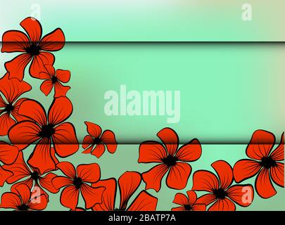 Red poppies, great design for any purposes. Decorative floral illustration. Blossom floral seamless pattern. Abstract vector illustration. Watercolor Stock Vector