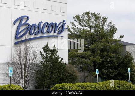 A logo sign outside of a Boscov's retail store location in Westminster, Maryland on March 26, 2020. Stock Photo