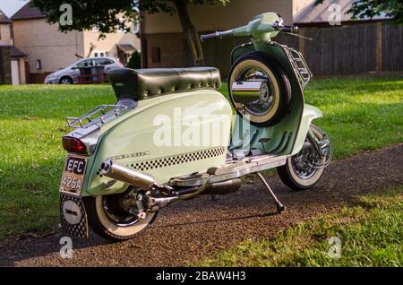 Restored 1963 peppermint green Lambretta 150sli Innocenti Stock Photo
