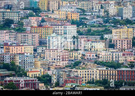High angle view of Naples, Italy Stock Photo