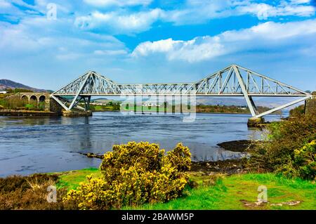 Connel Bridge at Falls of Lora over Loch Etive at Connel near Oban in Argyll and Bute western Scotland UK Stock Photo