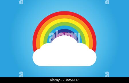 Colorful Rainbow Vector Illustration. Creative Sky Rainbow Cloud Vector Background Template Stock Vector