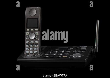 Wireless phone, isolated on black background Stock Photo